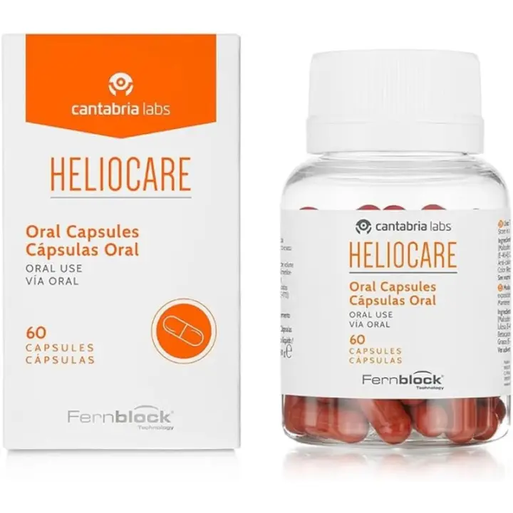 Cantabria Labs Heliocare Oral Cápsulas - Fotoprotección desde el Interior, Aumenta la Resistencia de la Piel al Sol, Acelera un Bronceado Natural y Homogéneo, 60 cápsulas - 1