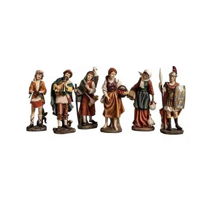 Nacimiento Misterio Navidad figuras 25 cm. Belén 6 piezas romano campesinas trovador - 1