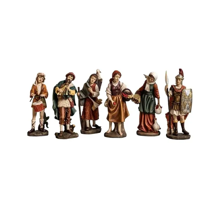 Nacimiento Misterio Navidad figuras 25 cm. Belén 6 piezas romano campesinas trovador - 1