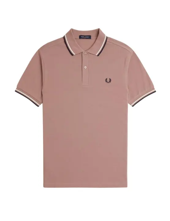 Polo Fred Perry Twin Tipped Hombre Rosa - 1