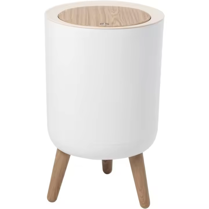 7L bathroom floor trash can Wood color - 1
