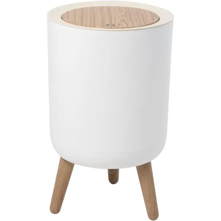 7L bathroom floor trash can Wood color - 1
