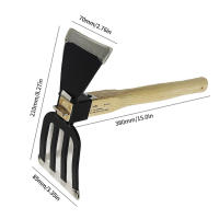Pala De Jardín Con Mango De Madera Doble Propósito Hoz Y Cultivador Para Rascar Y Malear Jardinería Y Cultivo - details 0