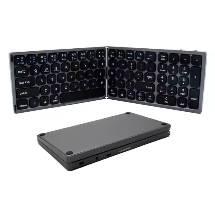 Teclado Bluetooth Plegable De Tamaño Completo Con Teclado Numérico Recargable Portátil Para Viajes Teclado Inalámbrico Foldable - 1