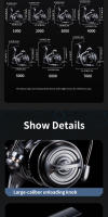 ROOBLINOS ME One Way Clutch System Caña De Pescar Spinning Reel Con 2+1 Rodamientos Súper Suaves Y Resistentes 5.2:1 Ratio De Engranajes - details 6