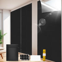Cortina De Viaje Portátil Y Desmontable 100% Negra Para Bloquear Luz Film Para Ventana No Perforante Sin Taladro Teléfono Negro Moderno Para Sala De Estar Hogar - details 0