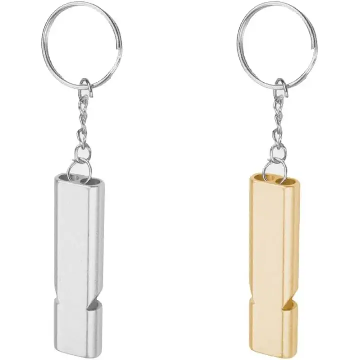 Silbato de árbitro de emergencia de Metal, 2 uds., para gimnasio escolar, mping, senderismo, caza, escalada - 1