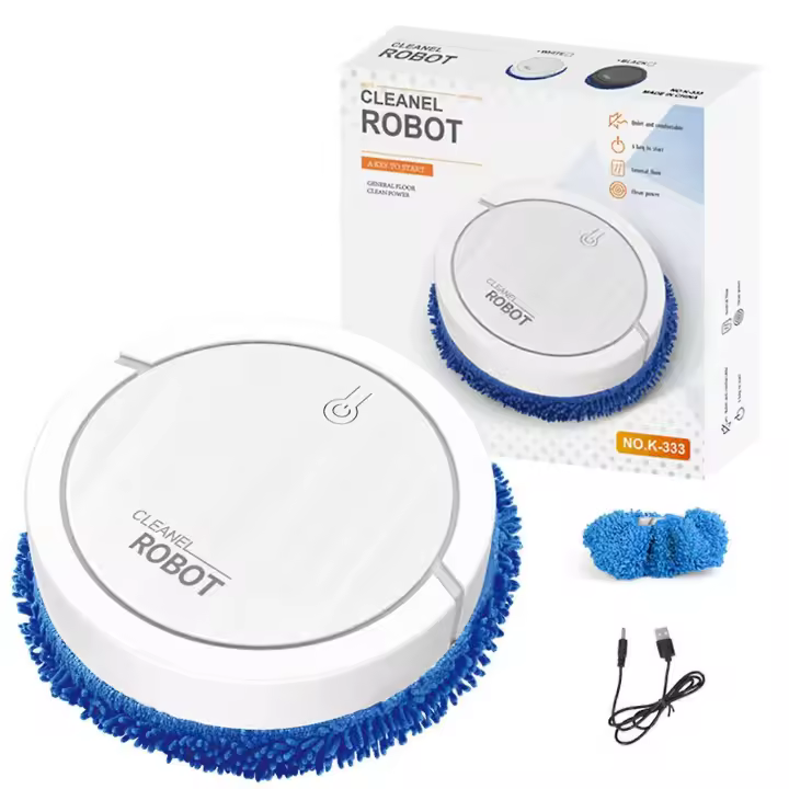 Robot aspirador, succción sin redos, aspiradora robótica automática, Delgada, ideal para Pelo de mascotas, capacidad de agua USB 1200mAh, 4H - 1