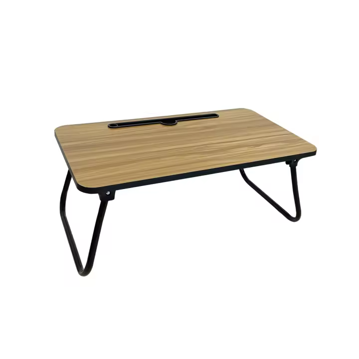 Acomoda Textil – Mesa Laptop Plegable de Madera Natural para Ordenador Portátil en Sofá o Cama. Bandeja Auxiliar Multiusos para Desayuno, Leer o Trabajar 52,5X30X21,5 cm. - 1