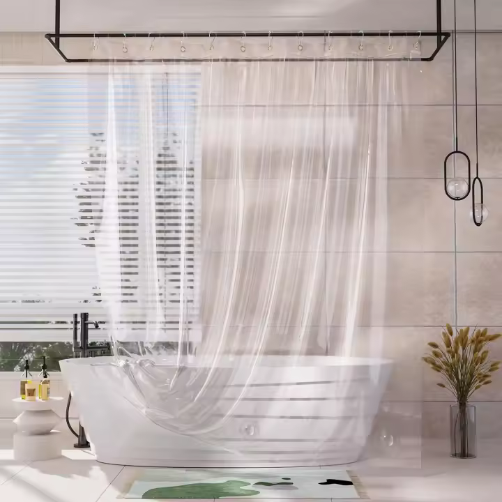 Cortina de ducha resistente al moho - Transparente - Gruesa - Fácil de instalar - Cortina de ducha para baño - PEVAIncluye cambio - 180*180cm - 1