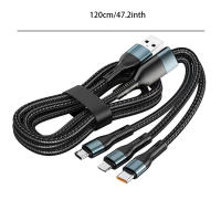 Cable De Carga Rápida 120W 5A 3 En 1 USB Tipo C Micro USB Para Realme Samsung Huawei P50 Cable De Datos Braided Material - details 0