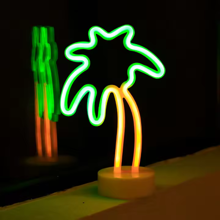 Luz De Neón De Palmera USB/pilas, Regalo De Cumpleaños Para Familia, Decoración De Verano Para Fiesta, Boda Y Bar/restaurantes - 1