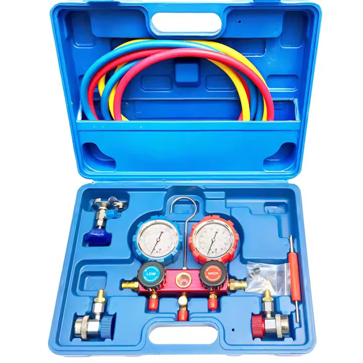 JOMAFA - Juego de Manometros para  aire acondicionado medicion BAR - PSI gases R22, R134a, R410a, R404a - 10556 - 1