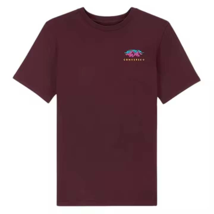 Camiseta de Manga Corta Converse Abstract Mountain para hombre en color morado - 1