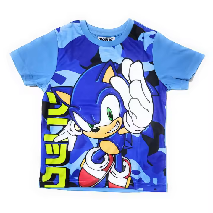 Camiseta Sonic para Niños | Camiseta Sonic de Algodón | Sonic The Hedgehog Camiseta de Manga Corta | Camiseta Sonic de Verano - 1