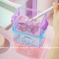 Set De 3 Cajas De Almacenamiento Para Escritorio Sanrio Con Kuromi Cinnamoroll Y My Melody Organizador De Joyería De Tela De Algodón Para Decoración Del Hogar Y Estudio - details 2