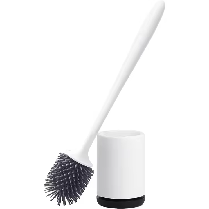Cepillos y soportes para inodoro Cepillo de inodoro de silicona Escobillas de baño Juego de cepillos de secado rápido Soporte para montaje en pared - 1