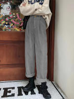Nuevas Pantalones Casuales Para Mujer Cintura Alta Color Sólido Corduroy Pierna Recta Suelta Botones Talla Ajustable Todo El Año - details 7