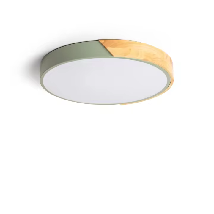 Ledkia Plafón LED 24W Circular Madera Ø418 mm CCT Seleccionable Semi-Dari Verde Celadón - 1