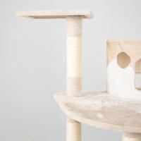 Árbol Rascador para Gatos Casa Basics TIGRA 204 cm con 2 Casetas, 3 Plataformas y 2 Nidos Basculantes - Negro/Gris/Beige - details 6