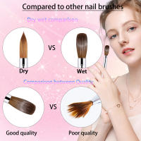 Cepillo De Uñas De Acrílico Kolinsky De Calidad Superior Con Mango De Madera Herramienta De Dibujo Y Manicura Tamaño 8-16 Para Arte De Uñas - details 3