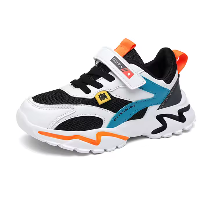 Zapatillas De Deporte Para Niños Cuero Malla Transpirable Cómodas Para Caminar Y Correr Al Aire Libre Moda Infantil - 1