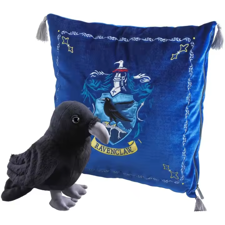 Peluche pack the noble collection harry potter cuervo mascota ravenclaw + cojin ravenclaw - 1