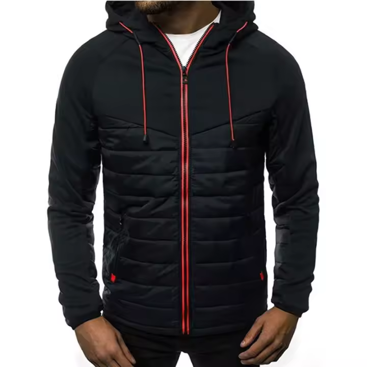 Nueva Chaqueta De Cremallera Para Hombres 2024 Con Capucha Abrigada De Alta Calidad Estilo Casual Para Todas Las Estaciones Abrigo Exterior De Policarbonato - 1