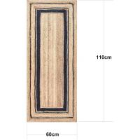 COSHANO Alfombra de Yute Natural Trenzada Rectangular Beige con Negro 60x110cm - details 1