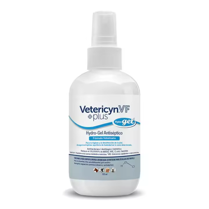 Vetericyn VF plus hidrogel 120 ml Solución antiséptica para limpiar y tratar heridas, quemaduras e infecciones en animales de todas las especies Urano - 1