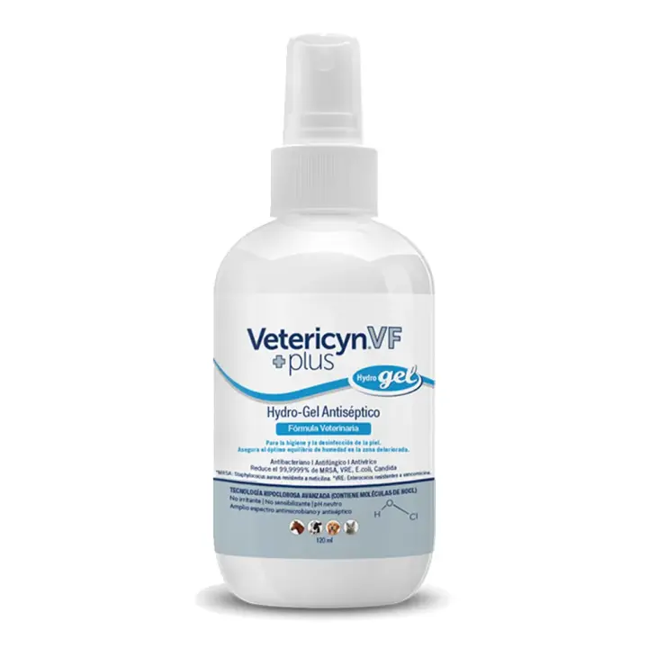 Vetericyn VF plus hidrogel 120 ml Solución antiséptica para limpiar y tratar heridas, quemaduras e infecciones en animales de todas las especies Urano - 1