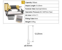 P625 Ganchillo De Aire Pequeño Para Madera Y Muebles 23Ga Pistola De Clavos Pneumática Para Baseboard Herramienta Comercial - details 1