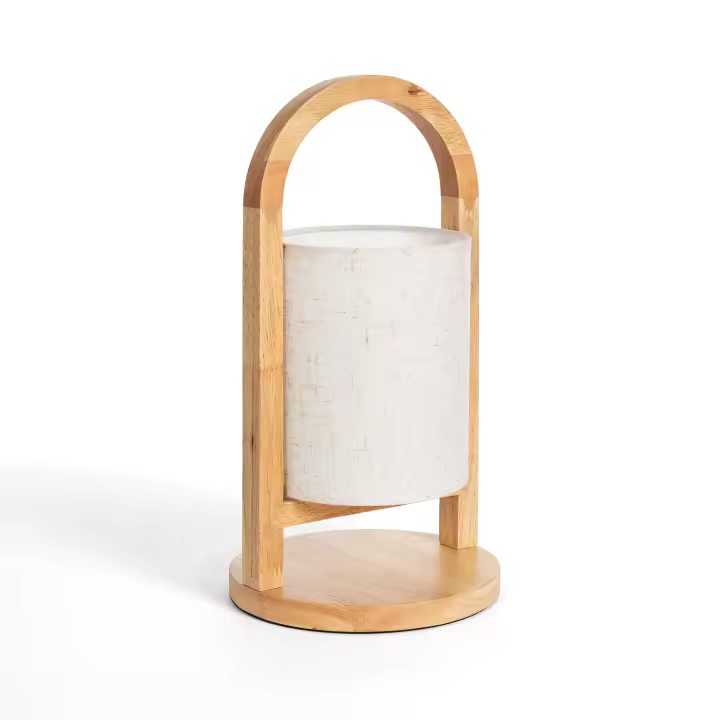 Ledkia Lámpara de Mesa LED Pórtatil Madera con Batería USB Recargable Fragosa Natural - 1