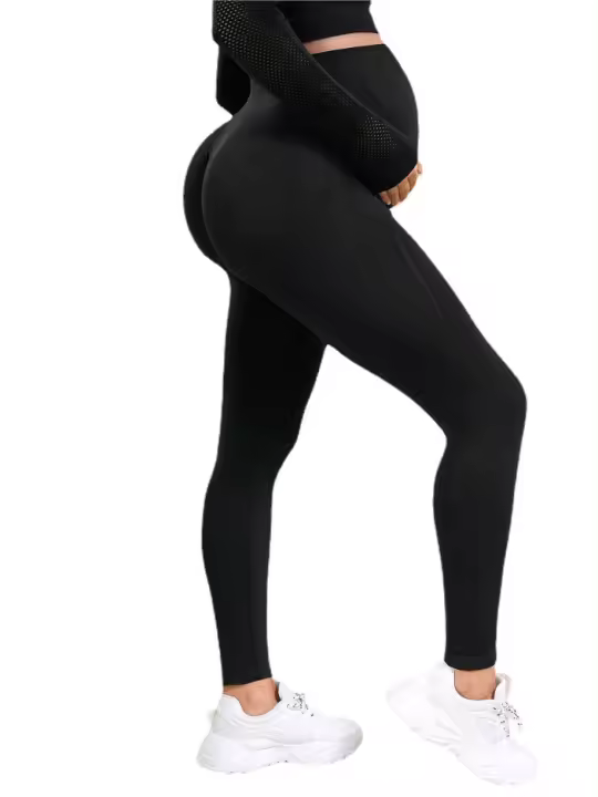 Leggings De Maternidad Suaves Y Elásticas Soporte Para El Belly Pantalones De Yoga Casuales No Translúcidos Para Mujer - 1