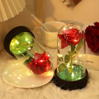 Rosa Eterna Luminosa Para Regalo De Boda Cumpleaños Día De San Valentín Adorno Colorido Para Mujer Madre Novia Esposa Decoración Del Hogar - details 6