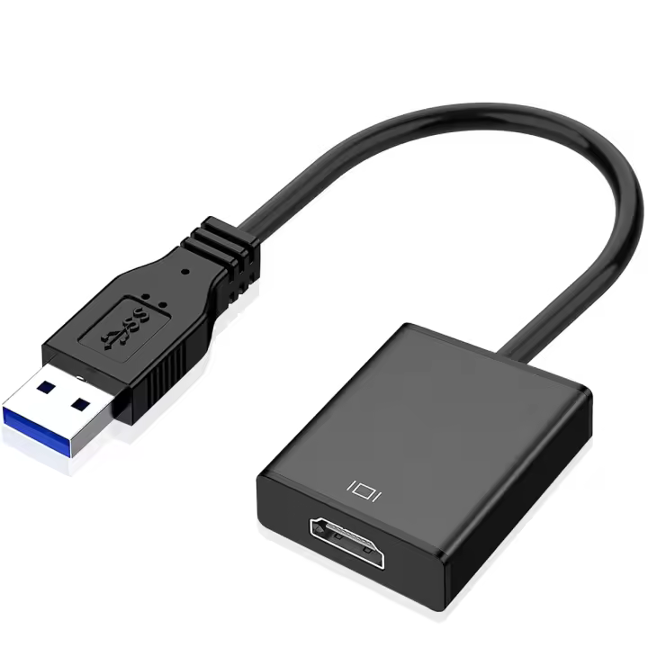 Adaptador USB a HDMI, adaptador de audio y video USB 3,0/2,0 a HDMI, convertidor de cable de gráficos de video HD 1080P para PC, computadora portátil, TV HDTV compatible con Windows XP/7/8/8.1/10 - Negro - 1