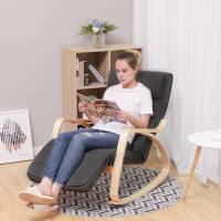 Mecedora acolchada ajustable con reposapiés, patas de ángulo 5 grados, carga 150 kg, disponible en amarillo, azul, beige, gris claro, gris oscuro y negro - details 26
