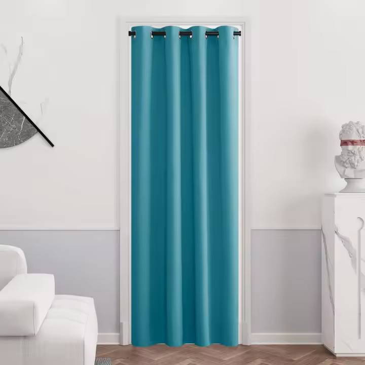 Cortinas para ventana para sala de estar, 1 pieza, cortinas térmicas sólidas con ojales que bloquean la luz y reducen el ruido para el dormitorio del hogar, 140 cm de ancho por 240 cm de alto, azul claro - 1