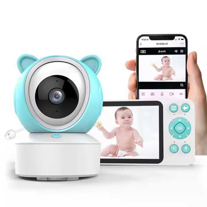 Monitor De Bebé Inteligente Tuya WiFi Con Detección De Llorido Audio Y Video Cámara PTZ Infrarrojo Pantalla De 5 Pulgadas 1080P Visión Remota Por App Móvil - 1