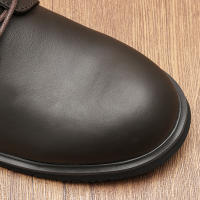 Zapatos Derbys Para Hombre De Cuero Genuino Ultraligeros Y Cómodos Moda Casual Negro Talla True Fit Material De Suela De Goma - details 5