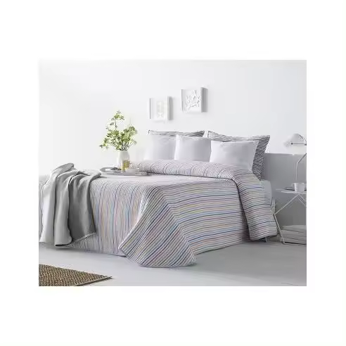 Colcha de Cama Piqué Tejido Calidad Modelo Rayas Multicolor Sofia Sibiles TC01068 - 1