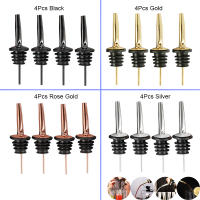 4Pcs Tapones De Vino De Acero Inoxidable Negro/Rosa Oro/Cobre Para Alcohol Accesorios De Barra Espigas De Carga - details 0