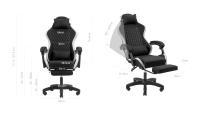 Mars Gaming MGC-X FABRIC, Silla Gaming Ergonómica, Tejido Transpirable, Respaldo Reclinable y Altura Regulable, Reposabrazos Dinámico, Cojín Cervical y Lumbar, Silla Oficina con Reposapiés Extensible, Silla PC Negra, Azul, Rosa o Blanca - details 2