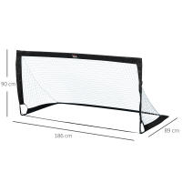 HOMCOM Porterías de Fútbol, Red de Fútbol, Juego de 2 Mini Porterías, Plegables, Metal, Tela Oxford, para Niños, Exterior, Naranja, 183 x 90 x 90 cm - details 2