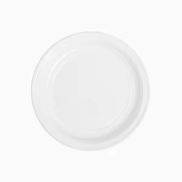 MAXI PRODUCTS - Platos Plástico Reutilizables - Platos Vajilla - Ø20,5 cm Llano - Platos Reciclables - Plato Redondo - Alta Resistencia - Picnic - Celebraciones - APTO COMIDAS CALIENTES Y FRÍAS - 1