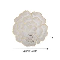1pc Creativo Peony Estilo Nórdico Tapete De Mesa Decorativo Con Estampado Dorado PVC Antideslizante Impermeable Aislante De Calor Para El Hogar - details 4