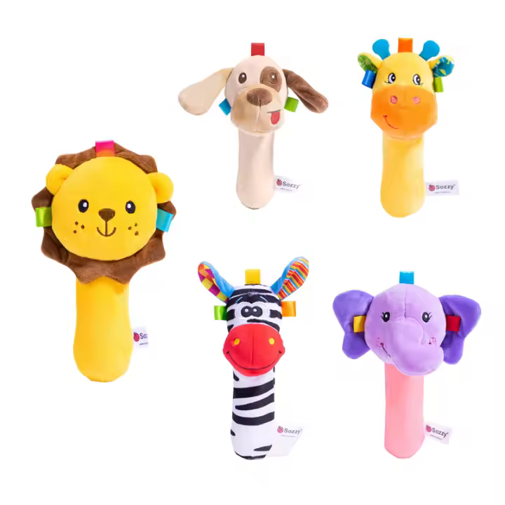 Juguetes Educativos Para Bebés Rattle De Peluche Animal Tamaño 18x10CM Juguete De Viaje Sensorial Para Recién Nacidos Regalo - 1