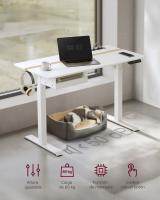Escritorio eléctrico ajustable en altura, 60x120 cm, ajuste continuo, con 4 memorias de altura, toma de enchufe, usb integrado, disponible en blanco, marrón rústico y roble - details 1