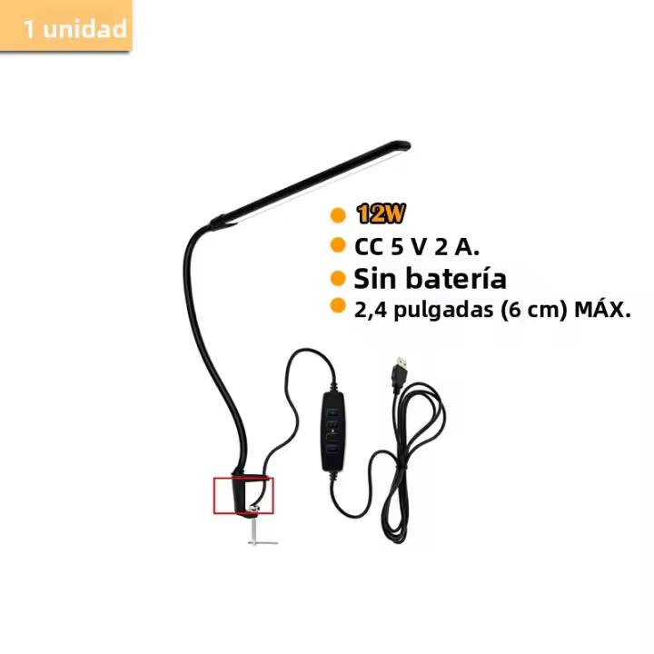Lámpara De Escritorio LED USB Clip Con Sombrilla Para Escritorio Café Estudio Dormitorio Luz De Lectura Para Trabajo Y Noche - 1