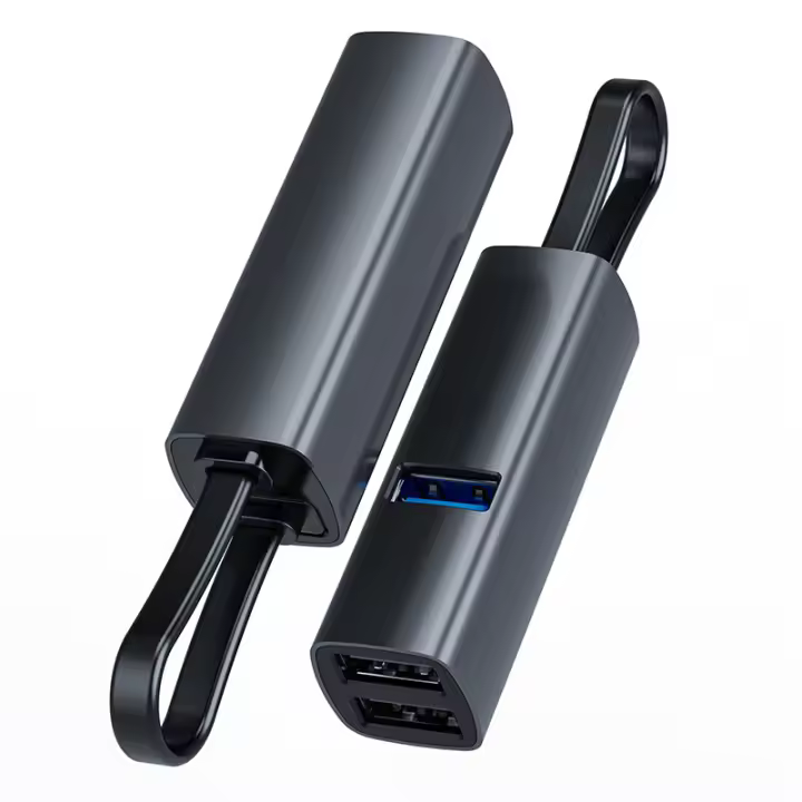 USB A a USB 3.0, 3 puertos USB 3.0 Extensor, USB 2.0 Hub, Mini Aluminio Portátil 3 Puertos Splitter Storage USB Hub Expansion Hub para coches, teléfonos móviles, ordenadores portátiles y PC - 1